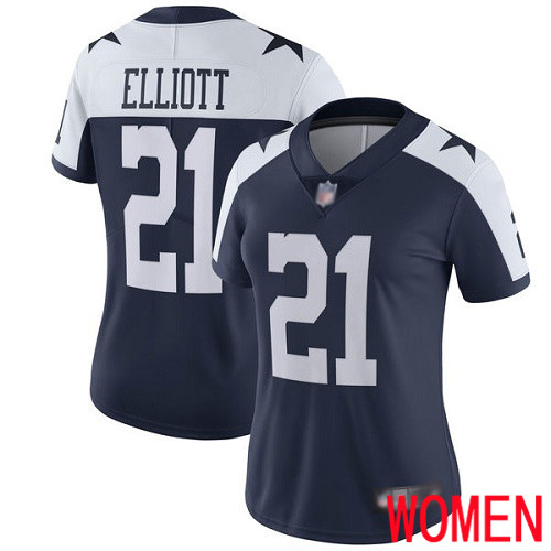Women Dallas Cowboys Limited Navy Blue Ezekiel Elliott Alternate #21 Vapor Untouchable Throwback NFL Jersey->dallas cowboys->NFL Jersey